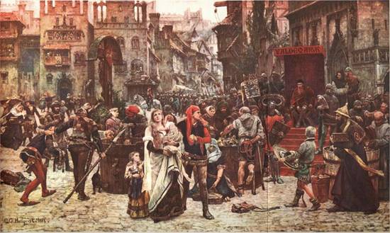 Valdemar IV holds Visby to ransom, 1361 (Carl Hellqvist) (1851-1890)